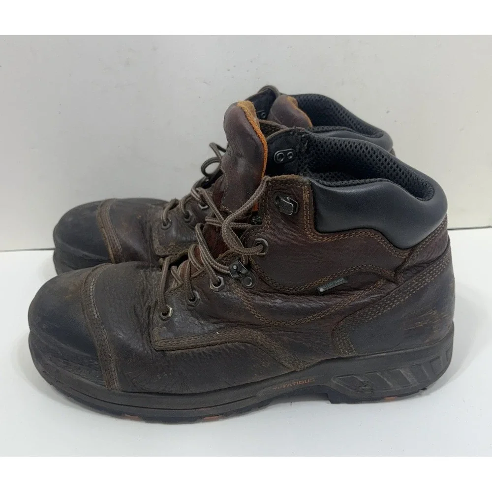 Timberland PRO Boots Mens Size 11 Wide Black Steel Toe Work Anti Fatigue Leather